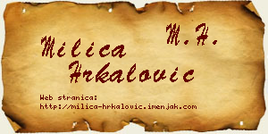 Milica Hrkalović vizit kartica